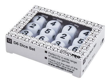 Ultra PRO: 12-Dice Set (D6 / White)