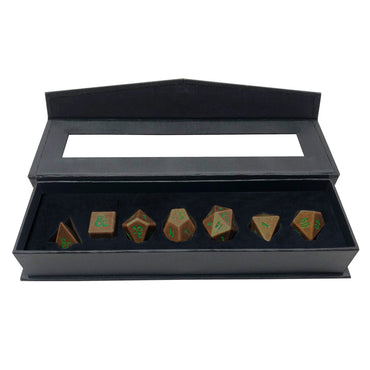 Ultra PRO: Heavy Metal Dice - 7-Dice Set (Dungeons & Dragons - Copper and Green)