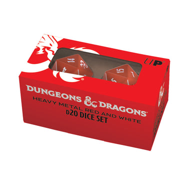 Ultra PRO: Heavy Metal Dice - Dungeons & Dragons (2ct D20 / Red and White)